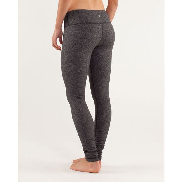 Lululemon‎ Mid Rise Wunder Under Pant in Herringbone Black Women's Size 4 - Picture 3 of 8